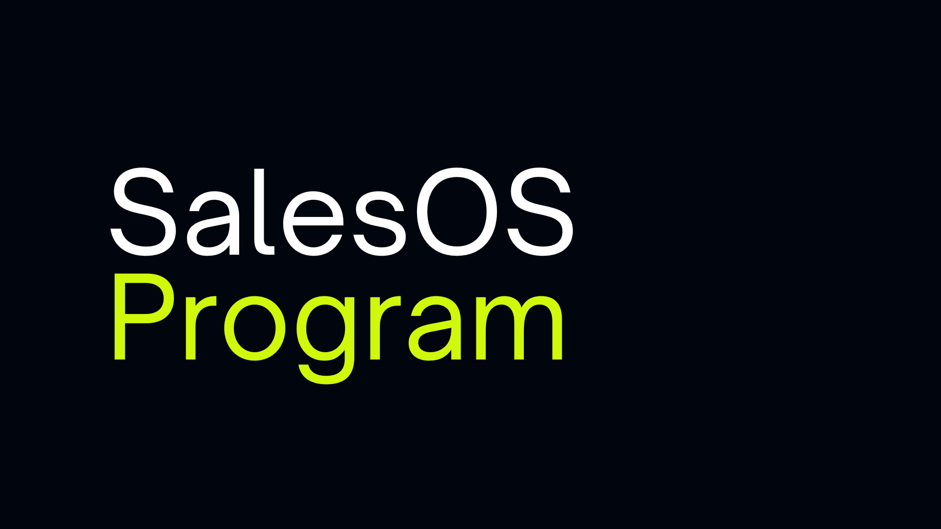 Course: Sales OS