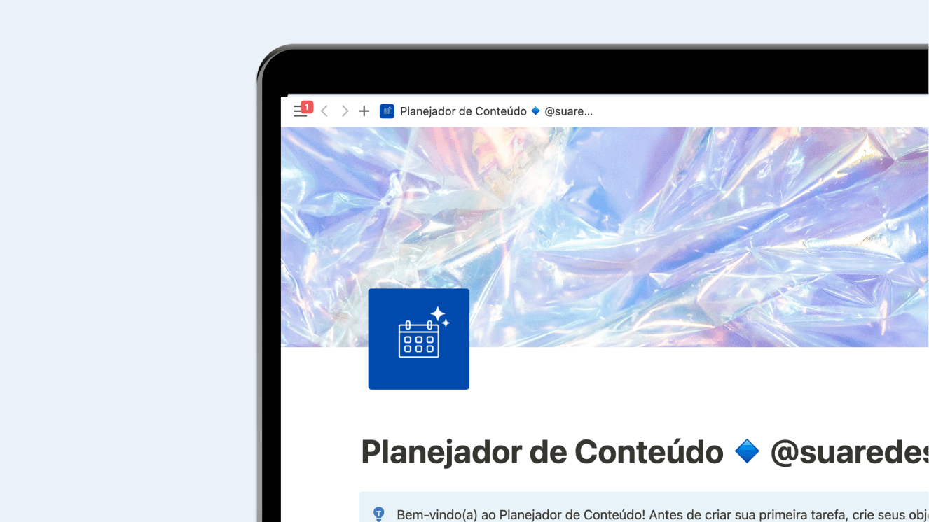 planejador de conteúdo no notion